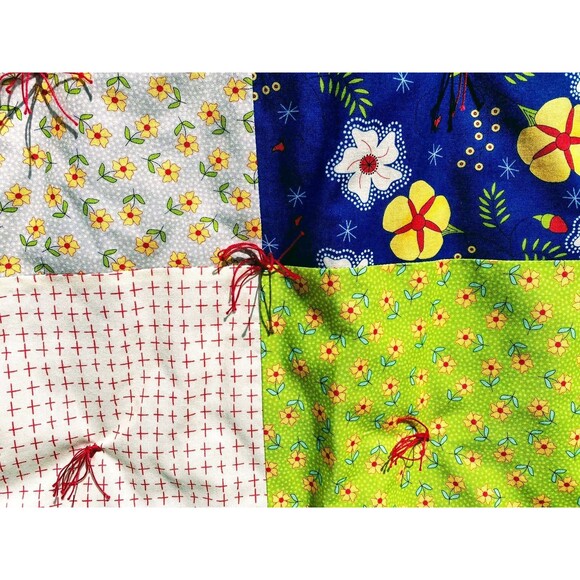 Positive Spring Vibes Hand Tied Patchwork Quilt - 2 choices - u pick - Picture 4 of 10